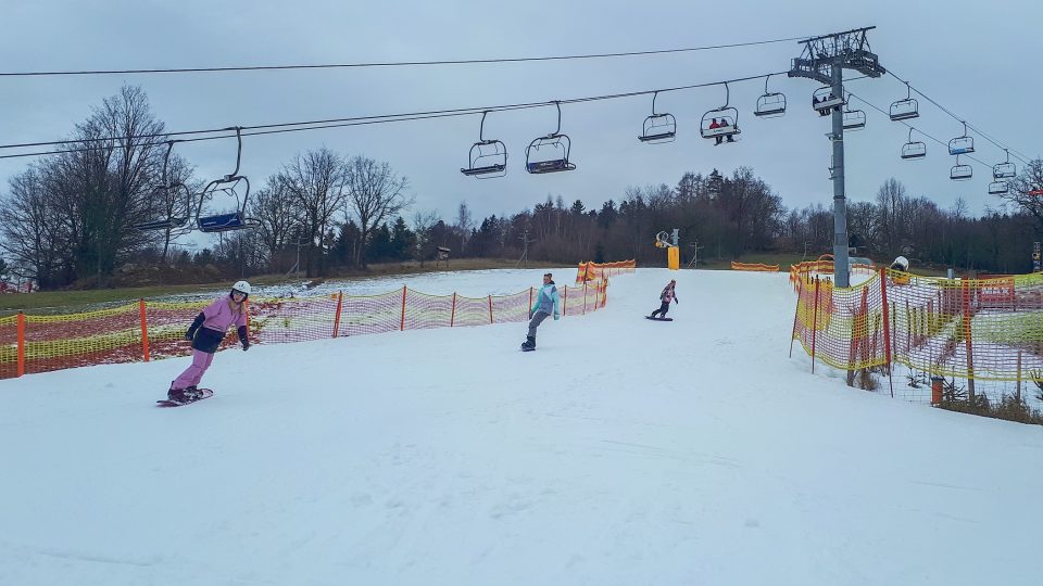 Poslední úsek velké sjezdovky