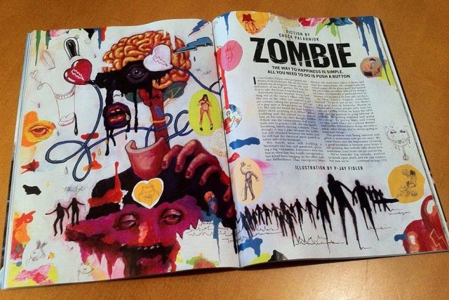 Povídka „Zombie“ Chucka Palahniuka byla otištěna v listopadu 2013 v magazínu Playboy s ilustracemi P-Jay Fidlera | foto: chuckpalahniuk.net