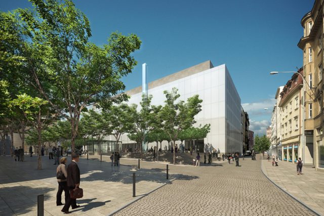 Jméno Ludvíka Kundery má nést náměstí,  které vznikne u Janáčkova kulturního centra | foto: Atelier M1 architekti